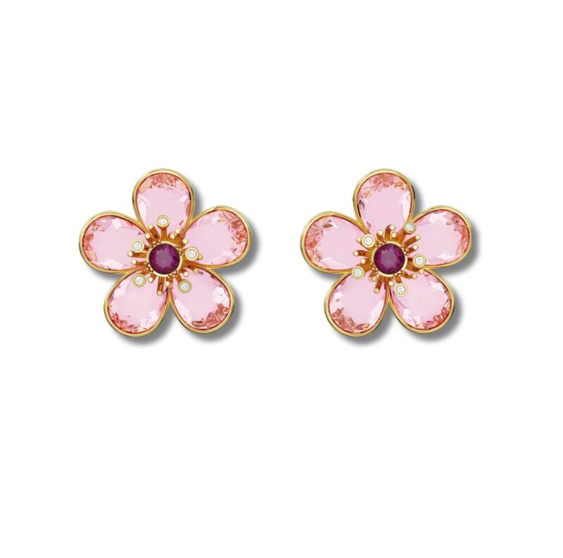 Swarovski Florere Pink & Yellow Crystal Earrings