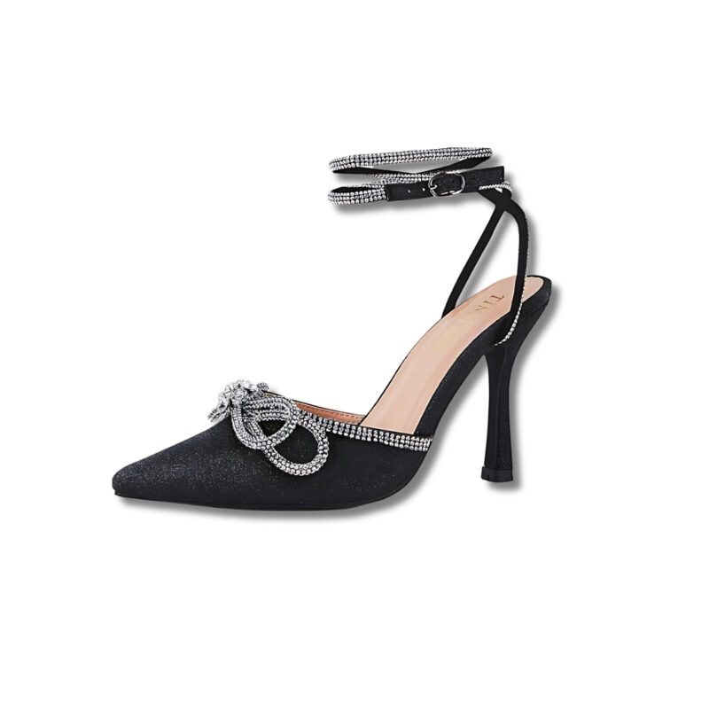 Rhinestone Ankle Strap Pumps
