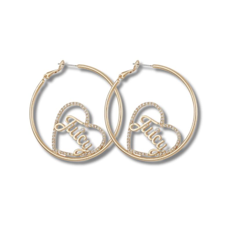 Juicy Couture Gold Heart Hoop Earrings