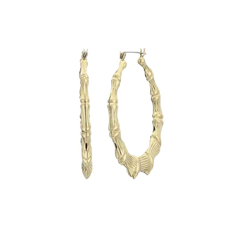 Betsey Johnson Bamboo Hoop Earrings