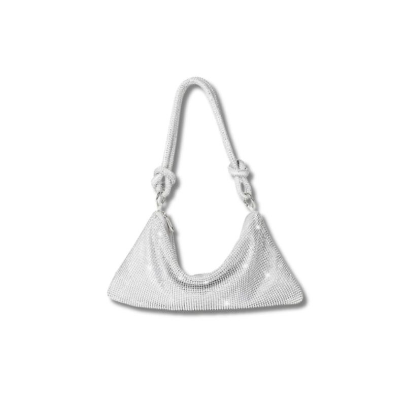 Rhinestone Hobo Shiny Silver Purse