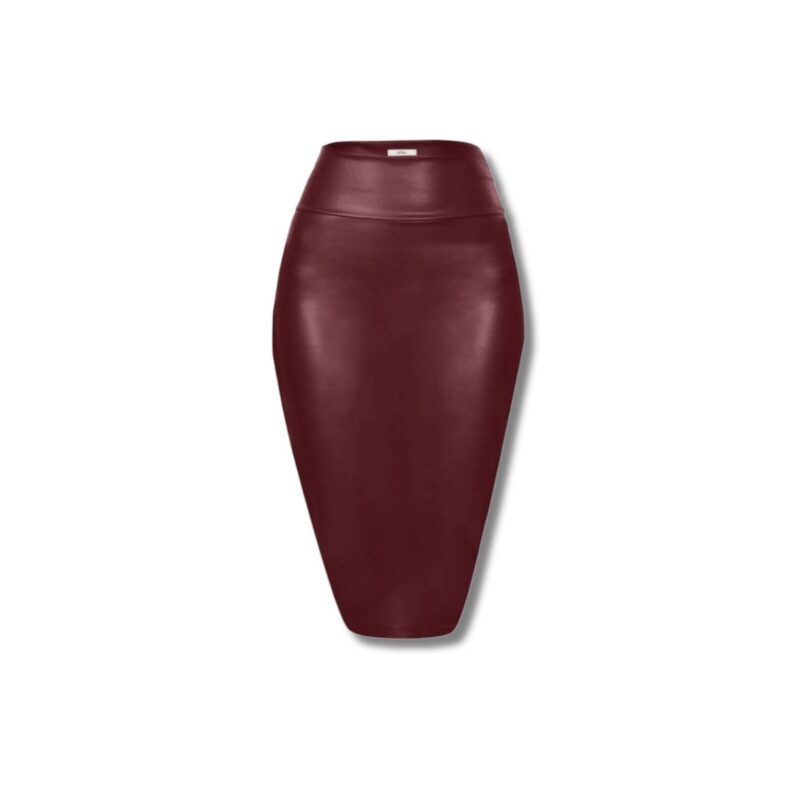 High Waist Faux Leather Pencil Skirt